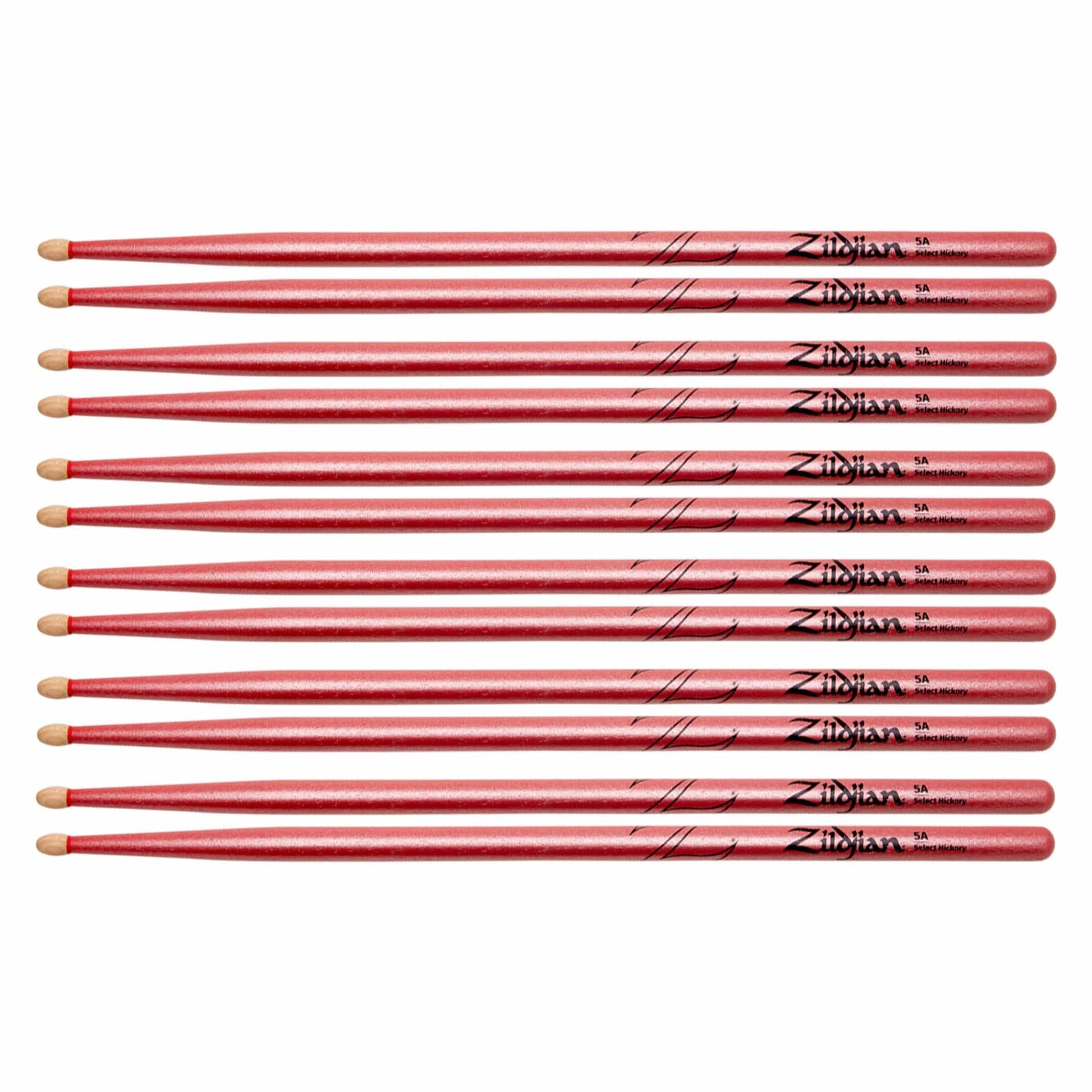 Zildjian 5A Chroma Pink Wood Tip Drum Sticks (6 Pair Bundle) Drums and Percussion / Parts and Accessories / Drum Sticks and Mallets