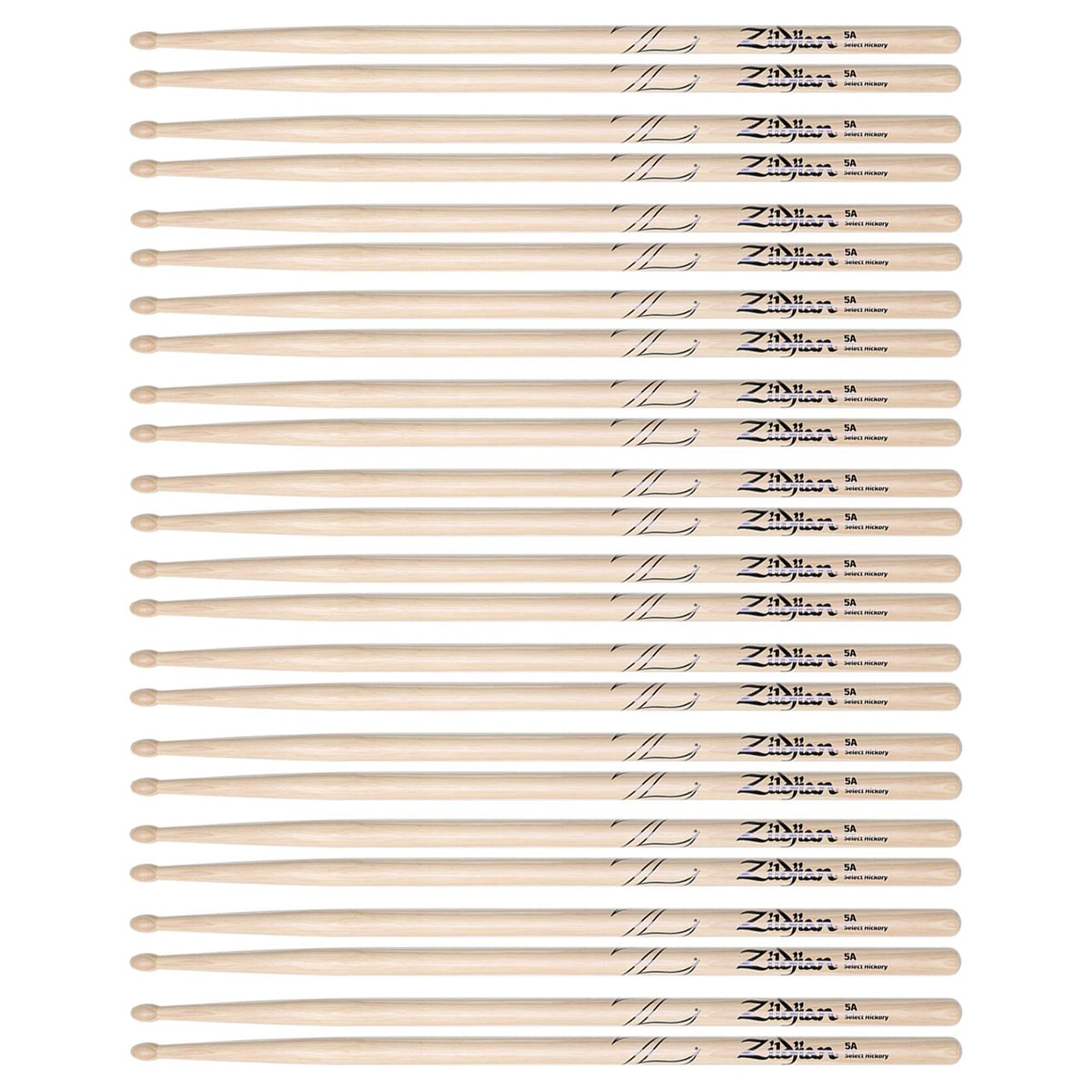 Zildjian 5A Natural Wood Tip Drum Sticks (12 Pair Bundle) Drums and Percussion / Parts and Accessories / Drum Sticks and Mallets