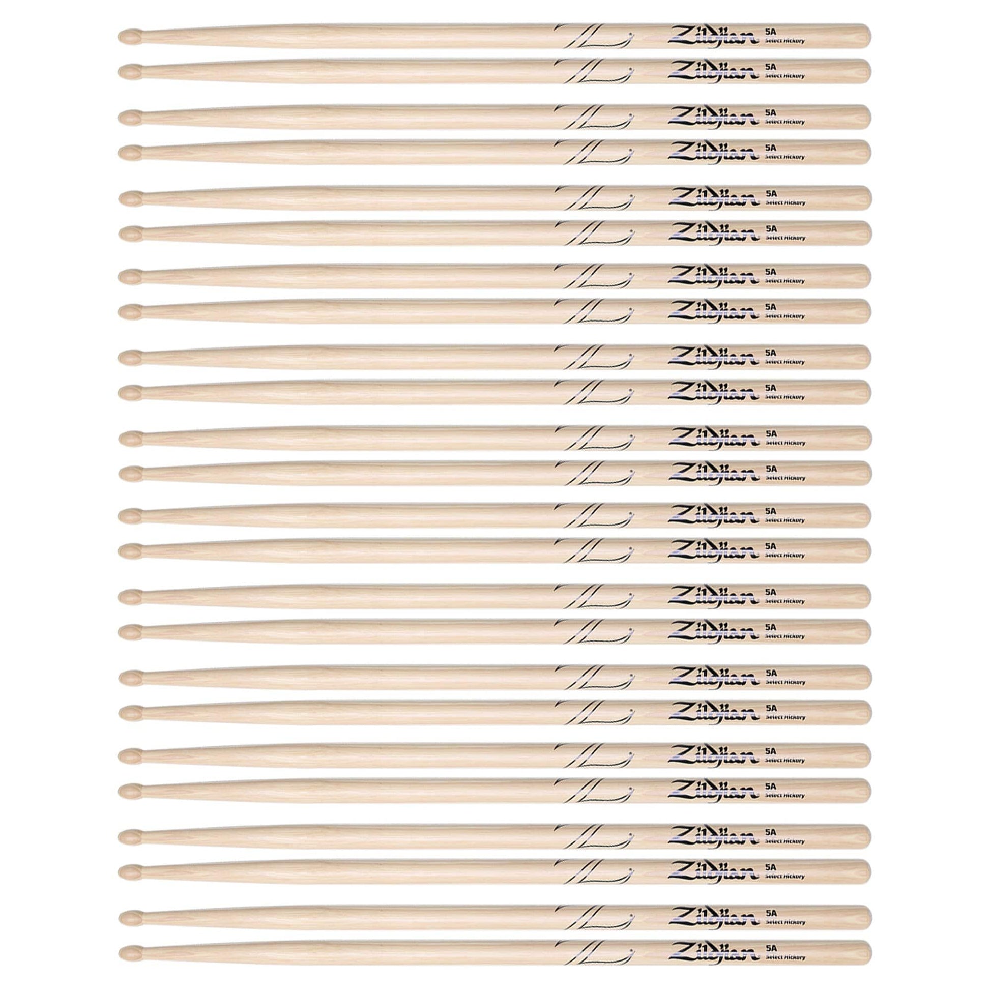 Zildjian 5A Natural Wood Tip Drum Sticks (12 Pair Bundle) Drums and Percussion / Parts and Accessories / Drum Sticks and Mallets
