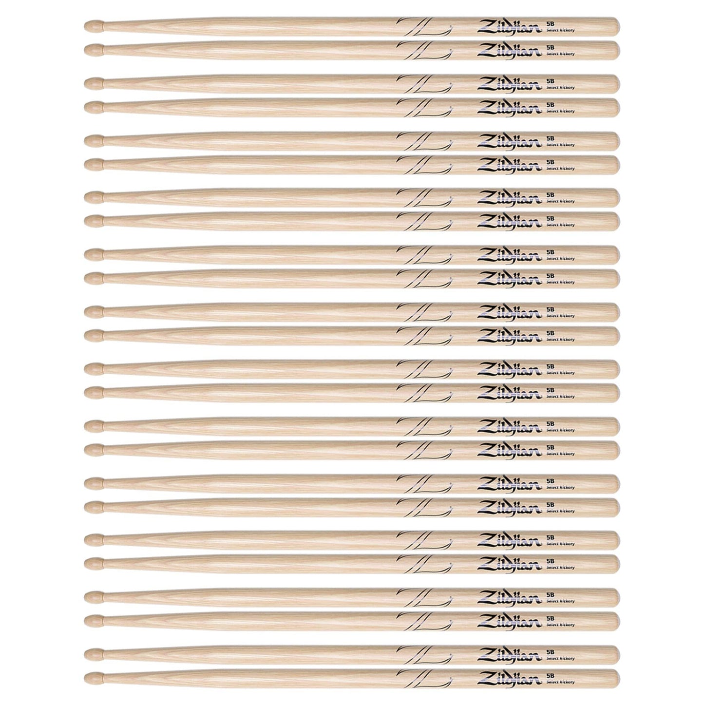Zildjian 5B Natural Wood Tip Drum Sticks (12 Pair Bundle) Drums and Percussion / Parts and Accessories / Drum Sticks and Mallets
