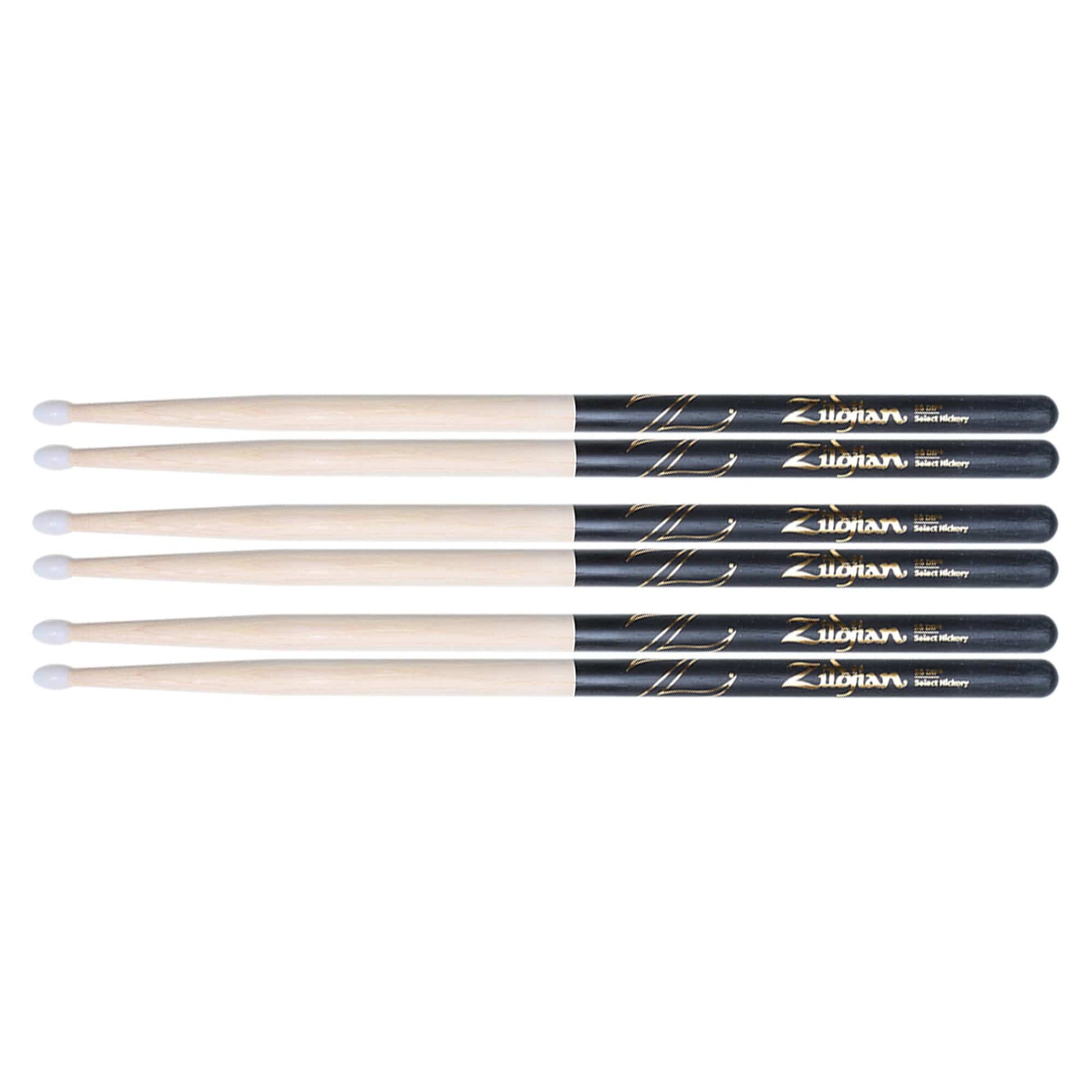 Zildjian 5B Nylon Tip Dip Drum Sticks (3 Pair Bundle) Drums and Percussion / Parts and Accessories / Drum Sticks and Mallets