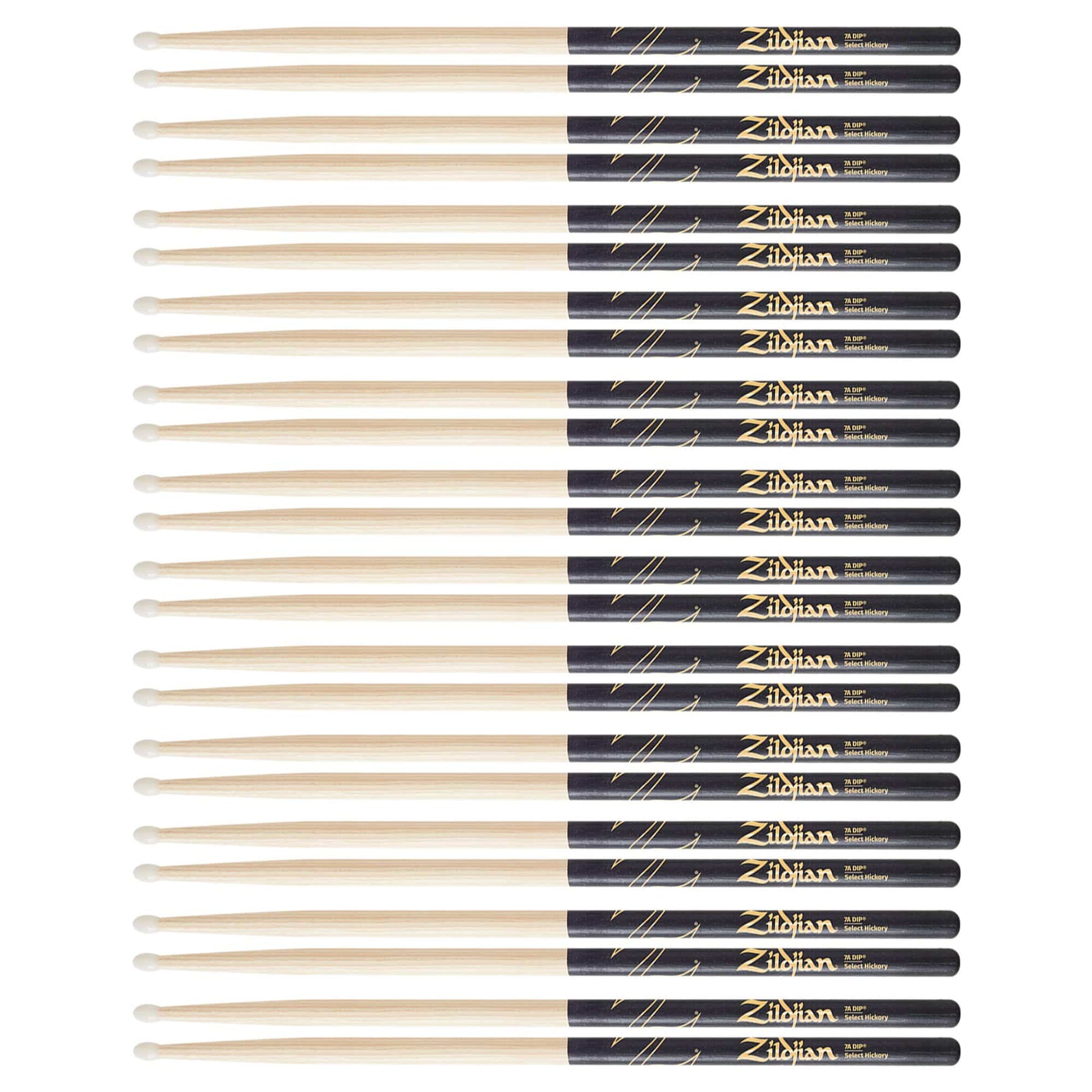 Zildjian 7A Dip Nylon Tip Drum Sticks (12 Pair Bundle) Drums and Percussion / Parts and Accessories / Drum Sticks and Mallets