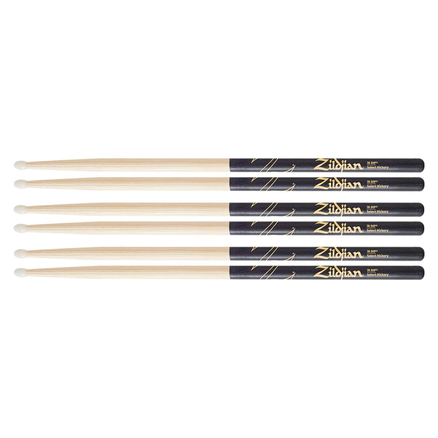 Zildjian 7A Dip Nylon Tip Drum Sticks (3 Pair Bundle) Drums and Percussion / Parts and Accessories / Drum Sticks and Mallets