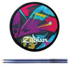 Zildjian 12" Grafitti Practice Pad and 5A Blue Chroma Drum Sticks Bundle Drums and Percussion / Practice Pads