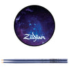 Zildjian 6" Galaxy Practice Pad and 5A Blue Chroma Drum Sticks Bundle Drums and Percussion / Practice Pads